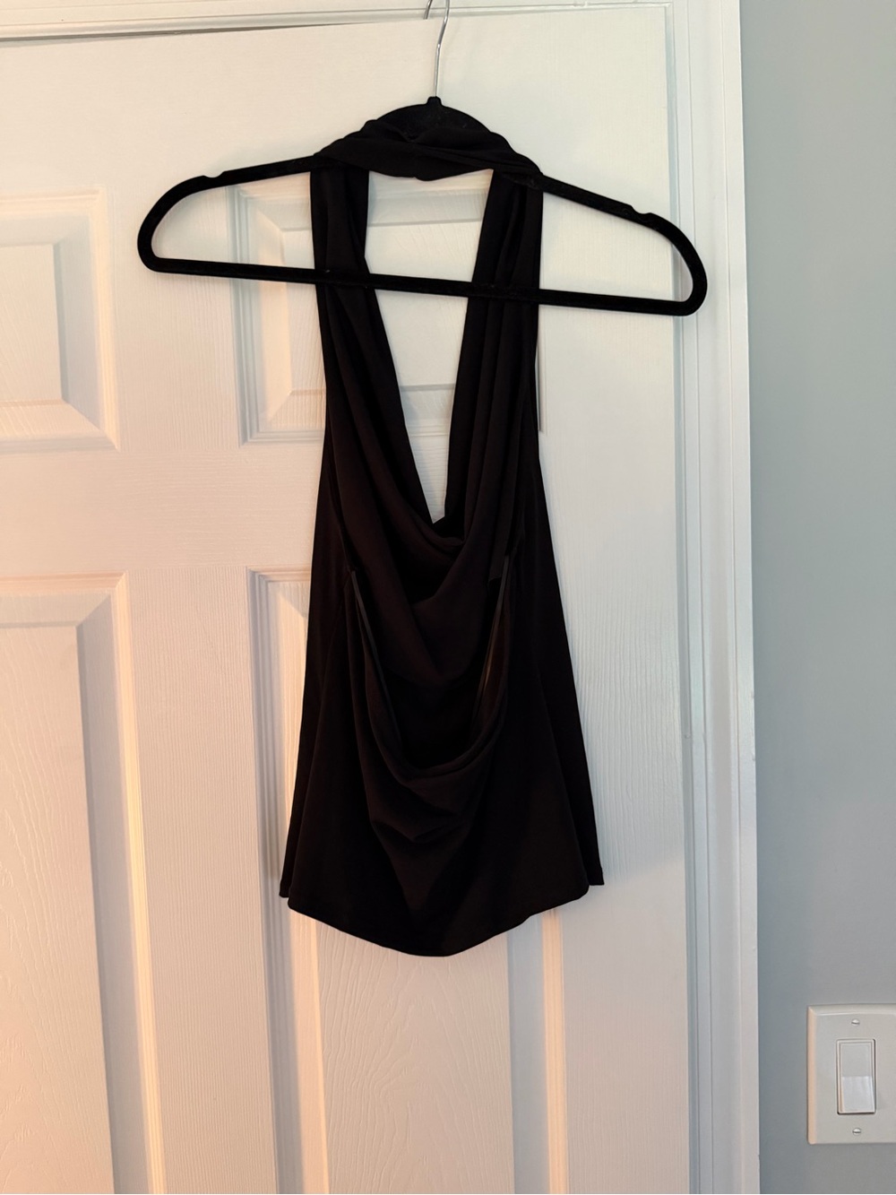 Urban Outfitters Black Drape-Front Halter Camisole
